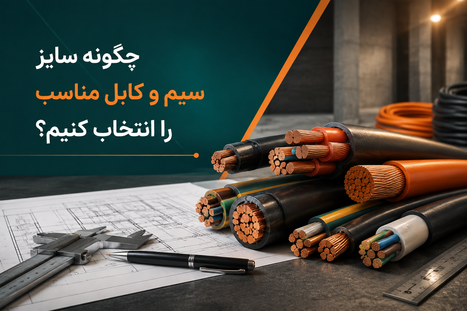 چگونه سایز سیم و کابل مناسب را انتخاب کنیم؟ راهنمای کامل انتخاب سطح مقطع کابل